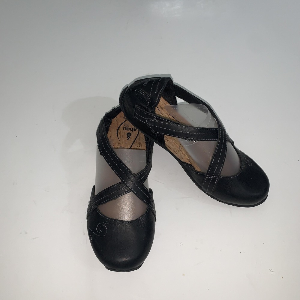 Ahnu Shoes Womens Size 5 Black Leather Mary Jane Flats Comfort Walking Casual